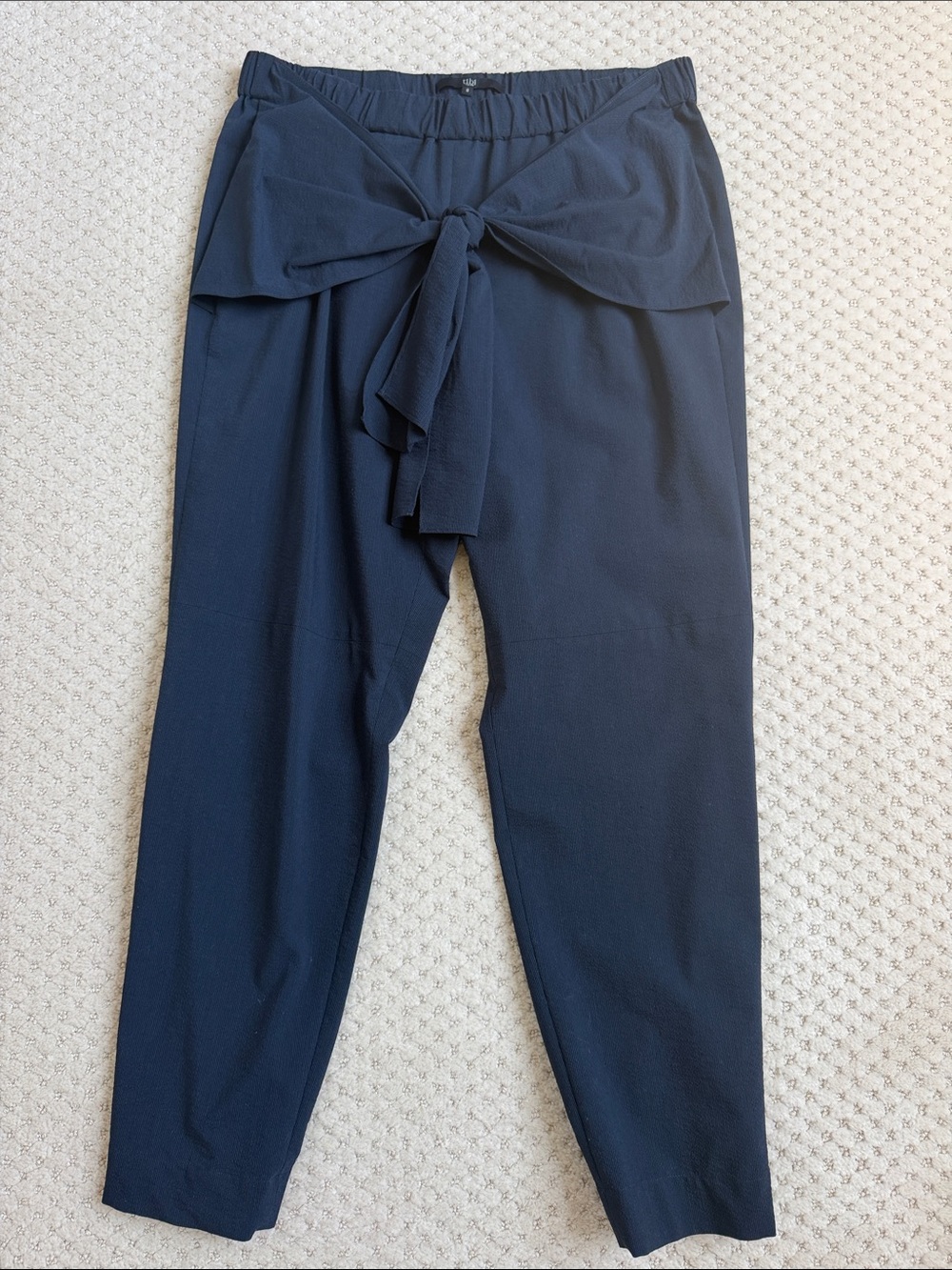 Tibi Navy Tie-Front Trousers